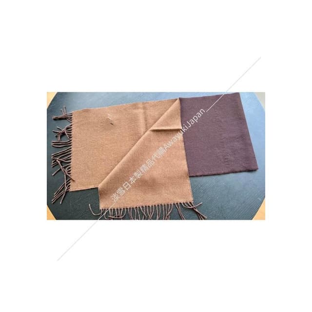 【Awayuki】日本製 圍巾_羊毛雙面圍巾_焦糖色&咖啡色(30×150cm) cashmere 日本圍巾 喀什米爾圍巾 羊毛圍巾