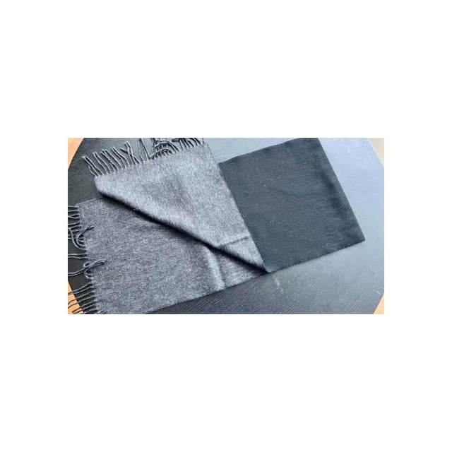 【Awayuki】日本製 圍巾_羊毛/羊絨雙面圍巾_黑色&深灰色(30×150cm) cashmere 日本圍巾 喀什米爾圍巾 羊毛圍巾