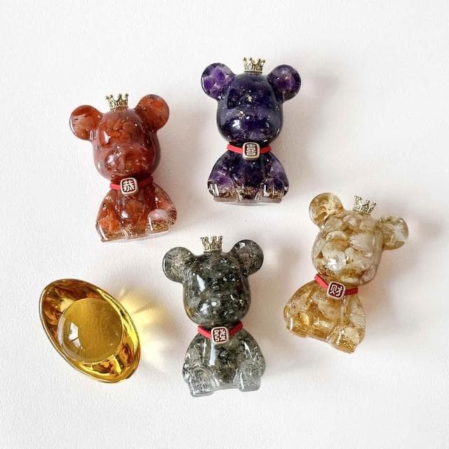 【Dawn Fashion 彤恩時尚】恭喜發財 水晶熊禮盒組 //開幕禮/中秋節禮物/居家擺飾