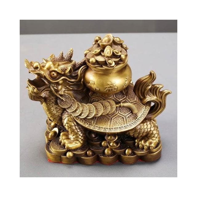 聚寶盆 龍龜黃銅擺件 工藝品 店鋪開業送禮 桌面裝飾品 全銅工藝品 擺飾