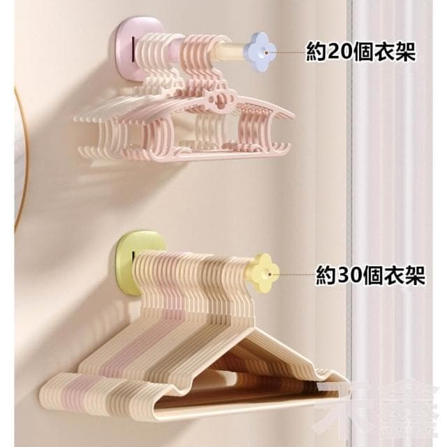 衣架收納神器免打孔/衣架收納/ 陽台多功能伸縮架/曬衣架收納/無痕壁掛