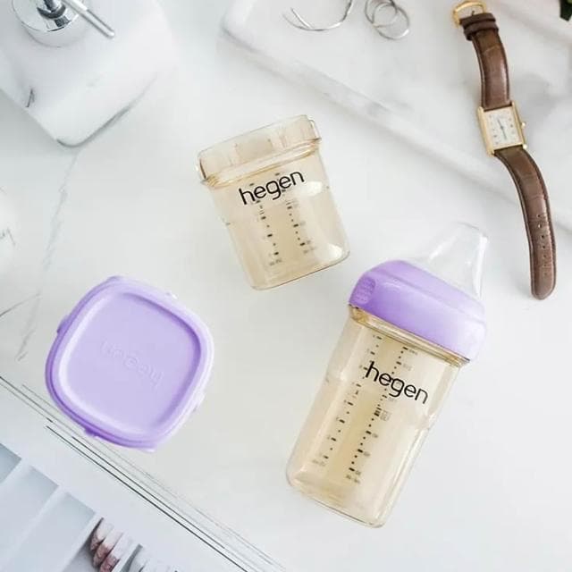 【hegen】PCTO™金色奇蹟PPSU多功能方圓型寬口奶瓶-240ml 防脹氣/擬乳奶嘴/3-6M適用(寶寶共和國)
