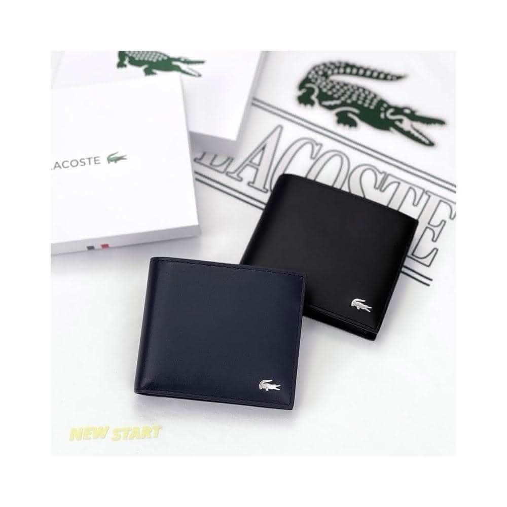 New START精品服飾-員林 現貨 Lacoste 鱷魚 牛皮 零錢袋 短夾 男生短夾 盒裝 皮夾 錢包