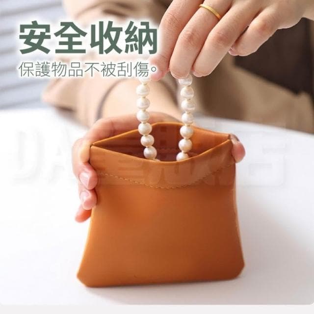 皮革彈片零錢包 迷你零錢包 收納袋自動閉合 飾品 耳機收納