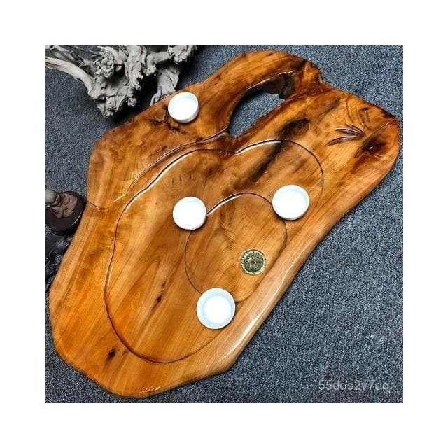 茶盤免運~天然樹根 整塊 實木茶盤 茶臺 茶海 單層中式原木排水家用功夫簡約 茶具