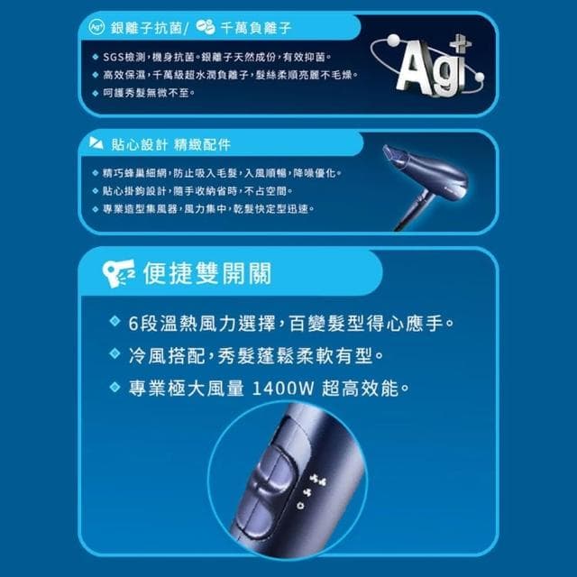 【達新牌】負離子吹風機 吹風機 大風量吹風機 美髮吹風機 沙龍吹風機 專業吹風機 TS-2962 (速達)