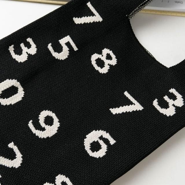 【AHUA 阿華有事嗎】AHUA阿華有事嗎 韓系包包 滿版數字針織手提包 B0064 韓妞必備包 百搭配件 包包 袋子 手袋 肩包 日系