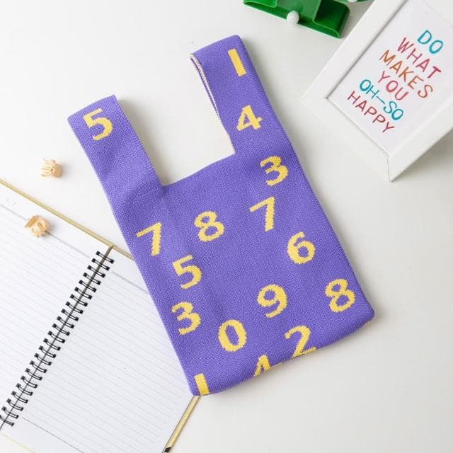 【AHUA 阿華有事嗎】AHUA阿華有事嗎 韓系包包 滿版數字針織手提包 B0064 韓妞必備包 百搭配件 包包 袋子 手袋 肩包 日系