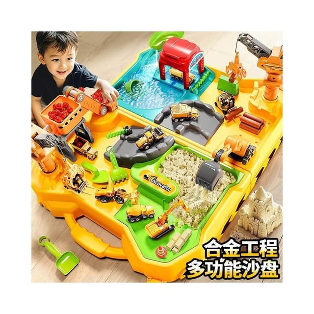 兒童工程車沙盤玩具男孩子太空沙超輕粘土工具套裝3到6歲生日禮物
