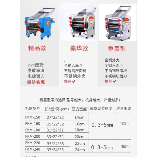 白水王不銹鋼電動壓面機全自動麵條機小型商用揉面多功能餃子皮