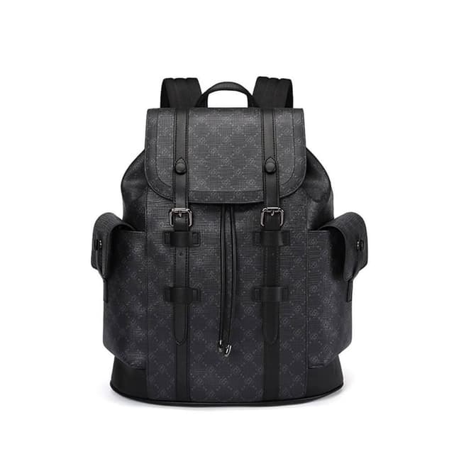 【米蘭精品】現貨秒發 後背包皮革雙肩包印花潮流時尚大容量男包包父親節情人節生日禮物74cv1