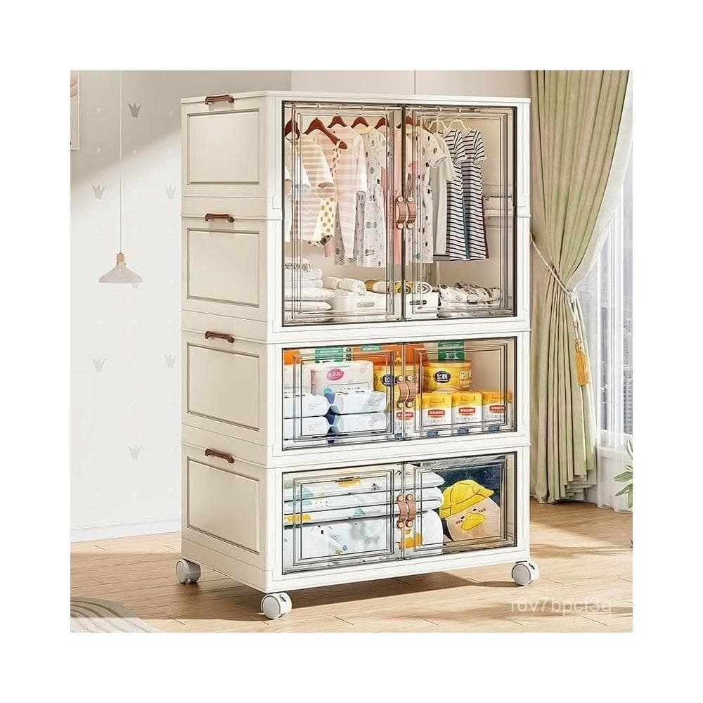 友耐簡易衣櫃免安裝寶寶兒童衣服整理箱嬰兒小衣櫥塑料家用收納儲 折疊櫃 收納櫃 衣櫃 衣櫥 收納箱 大容量儲物櫃 整理箱