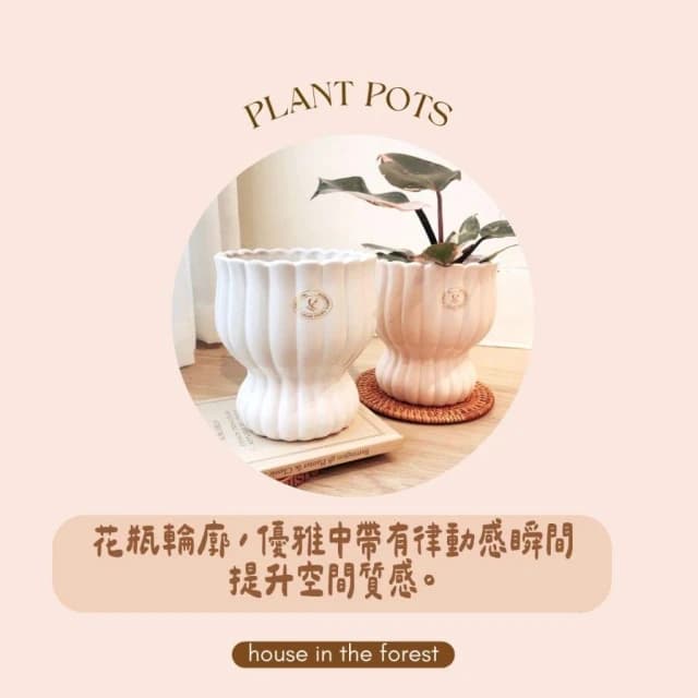 陶盆 花瓶曲線陶盆 花盆 花器 陶藝品 植栽布置 觀葉植物