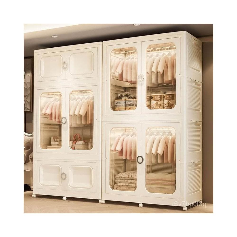 超大號90CM折疊兒童衣櫃寶寶衣物收納櫃塑料嬰兒衣櫥免安裝儲物櫃 折疊櫃 收納櫃 衣櫃衣櫥 收納箱 大容量儲物櫃 整理箱
