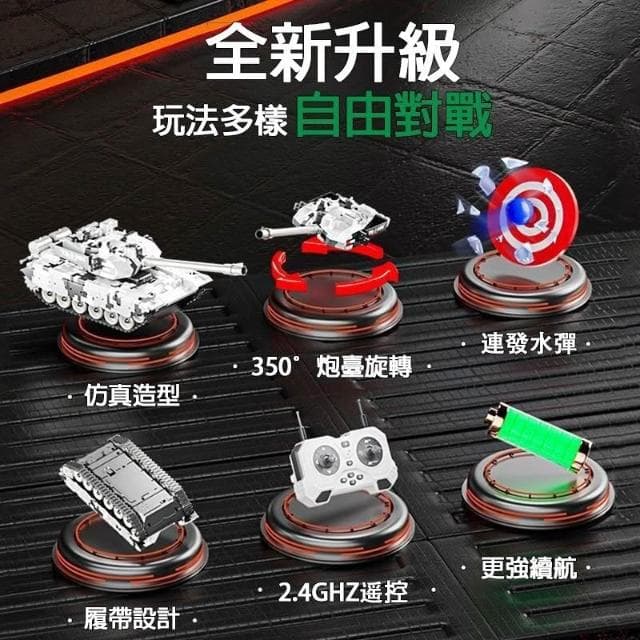  遙控坦克車 裝甲坦克 坦克玩具 履帶99式兒童 可發射虎式裝甲 模型 男孩車 玩具水彈 兒童玩具車 生日禮物 坦克汽車