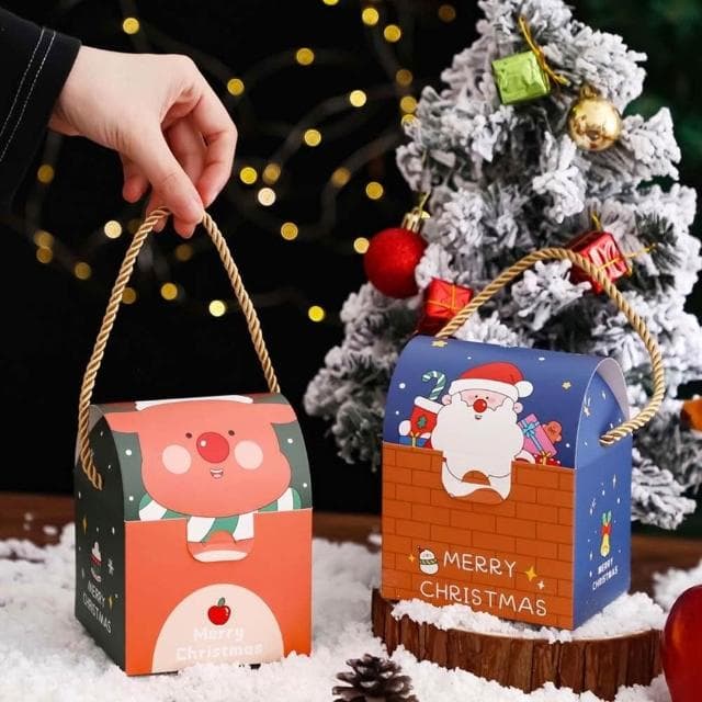 聖誕手提寶箱禮盒 (聖誕節 禮物盒 包裝盒 禮盒 收納盒 聖誕禮物 西點盒 派對活動 交換禮物 耶誕節)