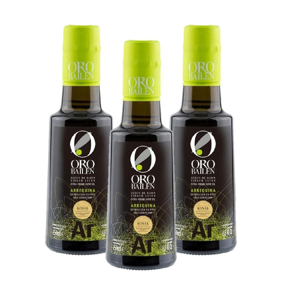 【Oro Bailen 皇嘉】皇家級Arbequina特級冷壓初榨橄欖油250ml-3入組 (生飲橄欖油/副食品/料理涼拌/烹調油)
