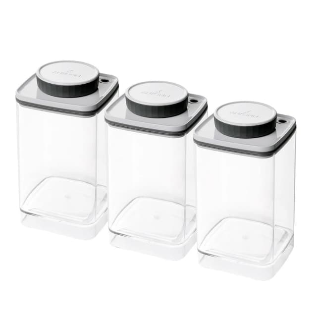 【ANKOMN】旋轉真空保鮮盒1200ml-3入組 (透明;咖啡儲豆罐/真空密封罐/飼料桶/Turn-N-Seal)