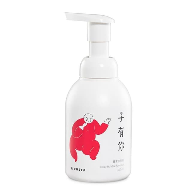 【ISUNEED 子有你】寶寶泡泡浴350ml-3入組(按壓頭x1+補充瓶x2;泡泡慕斯/寶寶洗髮沐浴/敏感肌)