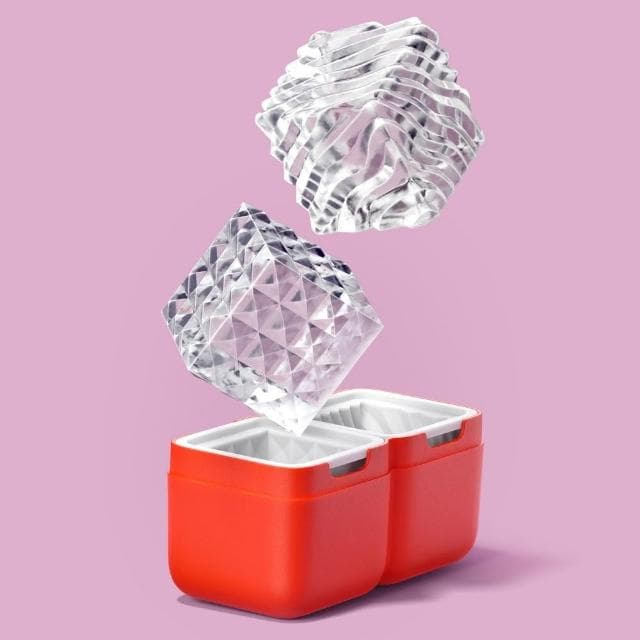 【ZOKU】幾何方型製冰模具-2顆/組 (冰塊盒/造型冰塊/冰塊模具/製冰器)