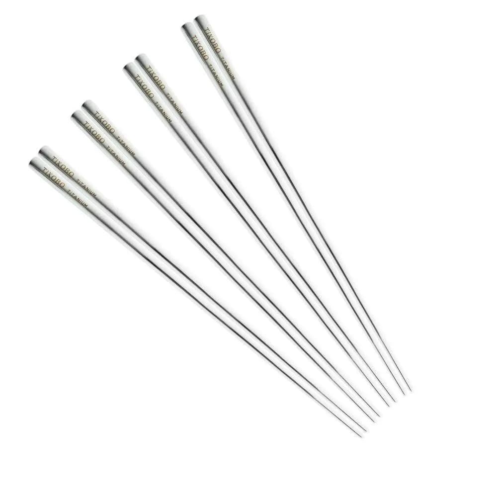 【TiKOBO 鈦工坊】純鈦筷子多入組 4入／8入 23.5cm ( 空心筷 方筷 方形筷 環保筷 餐具 非不鏽鋼 送禮 )