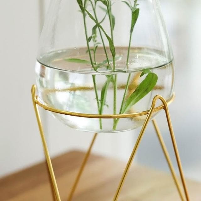 ［拾憩］CREER 簡約支架玻璃花瓶(插花 花器 鮮花 乾燥花 透明花瓶 擴香瓶 生態瓶 裝飾 佈置)
