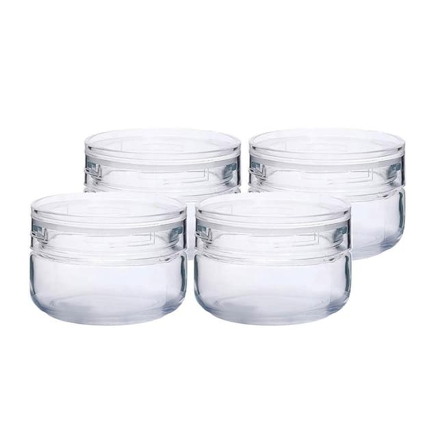 【Seisho 星硝】寬口徑玻璃密封儲物罐170ml-4入組 (醃漬罐/收納罐/保鮮罐/密封罐/玻璃罐)