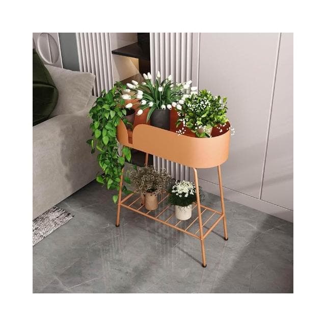 花架 盆栽架 花盆架 雙層鐵藝陽臺置物架綠蘿花架子客廳落地式輕奢花卉植物室內花架