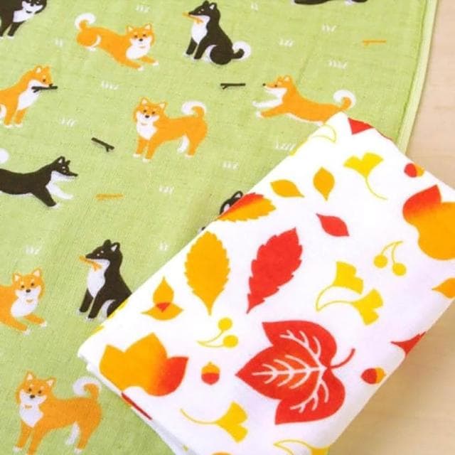 日本 撫子多織 紗布毛巾 34x90cm (柴犬;今治毛巾/口水巾/洗臉巾/彌月禮/宮本株式會社)