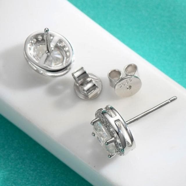 【米蘭精品】現貨+預購 頂級莫桑鑽石耳環925純銀女銀飾(精緻圓圈耳針女飾品74lr63)
