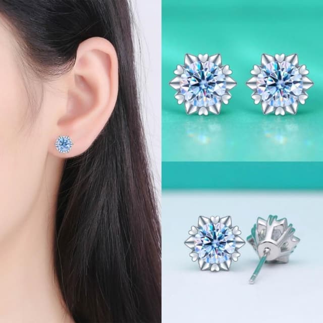 【米蘭精品】現貨+預購 頂級莫桑鑽石耳環925純銀女銀飾(耳針女飾品74lr69)