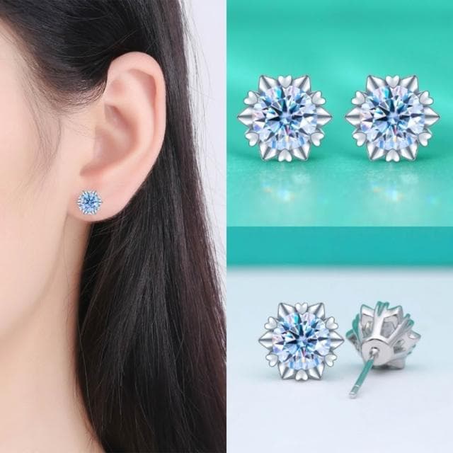 【米蘭精品】現貨+預購 頂級莫桑鑽石耳環925純銀女銀飾(耳針女飾品74lr69)