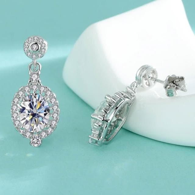 【米蘭精品】現貨+預購 頂級莫桑鑽石耳環925純銀女銀飾(精緻貴族圓圈耳針女飾品74lr76)