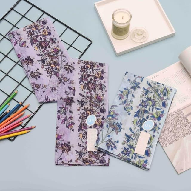 京都抗UV圍巾-更紗(藍/紫)