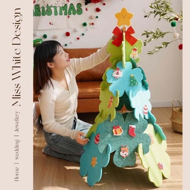 立體毛氈樹 聖誕樹 發財樹 聖誕老人裝飾喬遷禮物 聖誕禮物 跨年 過年
