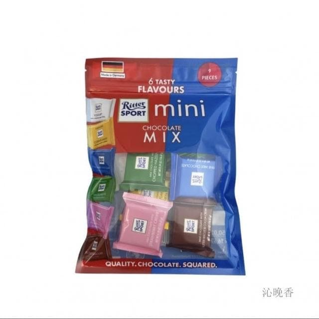 Lucky 巧剋力 德國RitterSport瑞特斯波德雜錦迷你巧剋力果仁袋裝150g零食糖果
