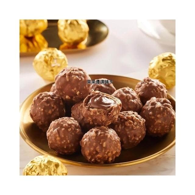 其妙純可哥脂榛仁威化黑巧克力巴旦木威化巧克力金沙球禮盒裝零食