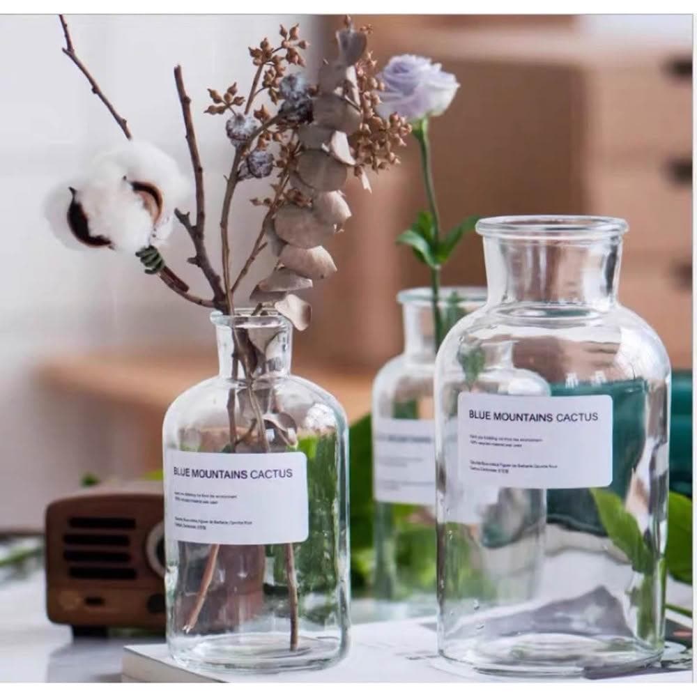 字母透明玻璃花瓶 簡約 復古 室內 客廳 裝飾品 乾燥花 花瓶 插花 水培 玻璃瓶 永生花 擴香瓶 空瓶 空罐