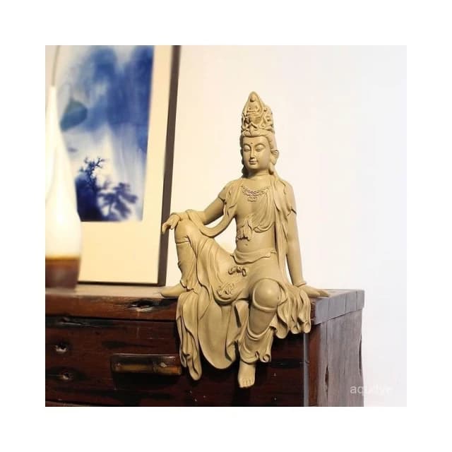 觀音菩薩佛像 自在觀音菩薩 開運 平安 倒流香爐 客廳擺件 玄關桌擺件 茶室裝飾 禪意擺設 禮品 開幕送禮 喬遷禮品