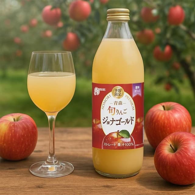 【Gold-pak】整箱 SUNPACK 天然純旬富士蘋果汁 水果飲料甜品 日本青森原裝進口 (質感玻璃瓶裝 拜訪送禮物 長輩最愛)