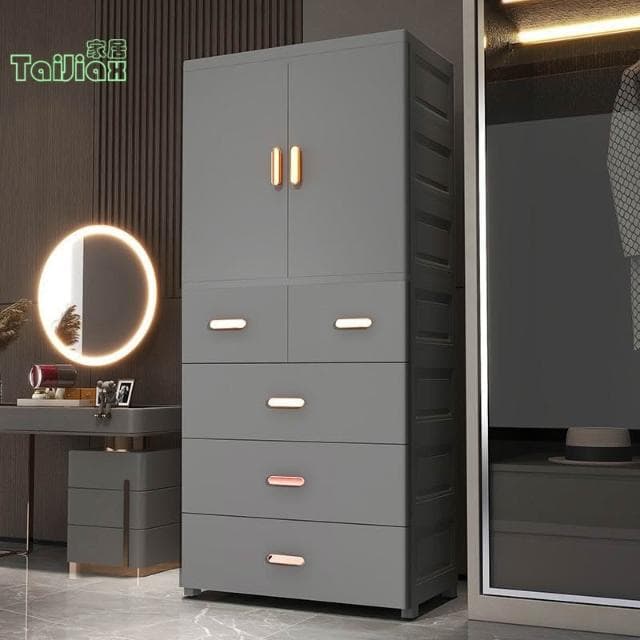 💥💕特大塑料雙開門兒童衣櫃 嬰兒寶寶小衣櫥掛衣櫃 家用臥室簡約收納櫃 置物櫃 儲物櫃 雜物櫃 抽屜櫃 層櫃