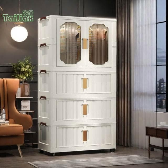 💥💕收納櫃子 置物櫃 家用塑膠免安裝多層雜物簡易衣櫃 嬰兒衣服寶寶衣櫃 五斗櫃 雜物櫃 掛衣櫃 兒童衣櫃抽屜櫃儲物櫃