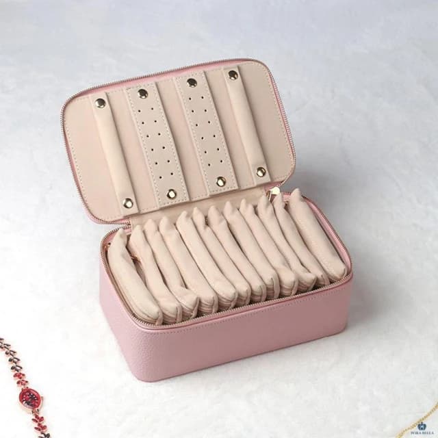 【Porabella】大容量便攜式分裝袋首飾盒｜耳飾戒指分區收納｜單層拉鍊設計｜耳環戒指項鍊收納好幫手｜質感禮物首選