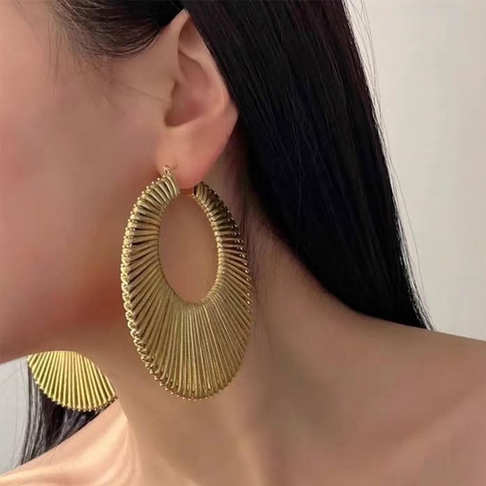 【MoonDy】耳環 飾品 女生耳環 歐美耳環 大耳環 浮誇耳環 復古 圓圈耳環