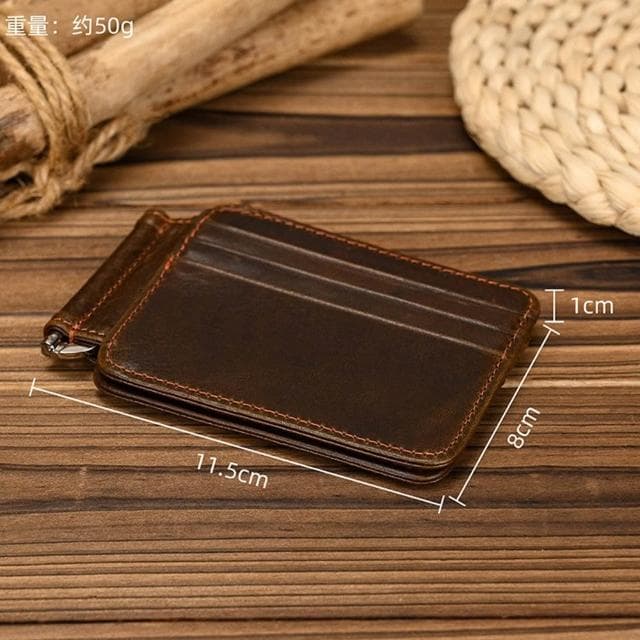 【MoonDy】卡夾 真皮錢包 復古卡夾 頭層牛皮 男生錢包 多卡位 卡片包  