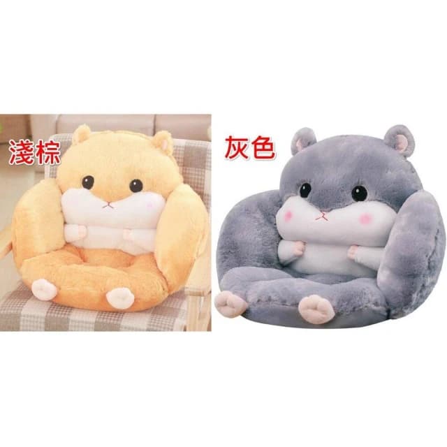 可愛倉鼠連體坐墊/椅子坐墊/護腰腰枕/連體坐墊/保暖腰枕/交換禮物/聖誕禮物