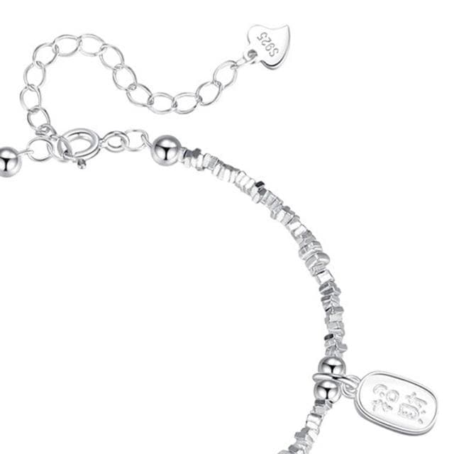 【LEESA】純銀手鍊\手鍊女\招財納福\月光石\S925\飾品\手鍊\禮物