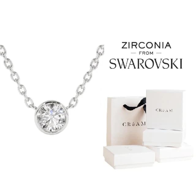 【CReAM】Karina施華洛世奇swarovski水晶鋯石單鑽式項鍊(生日 禮物 送禮 禮盒)