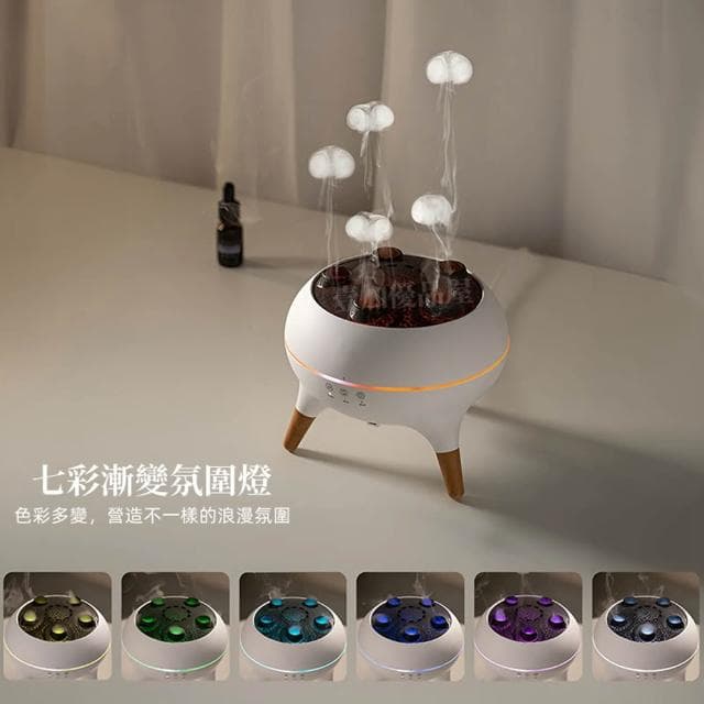【RTAKO】水母香薰機 火焰加濕器 拾音水氧機 火焰香薰機 七彩香薰機 兩檔定時 香氛機 加濕器 香薰機 擴香機