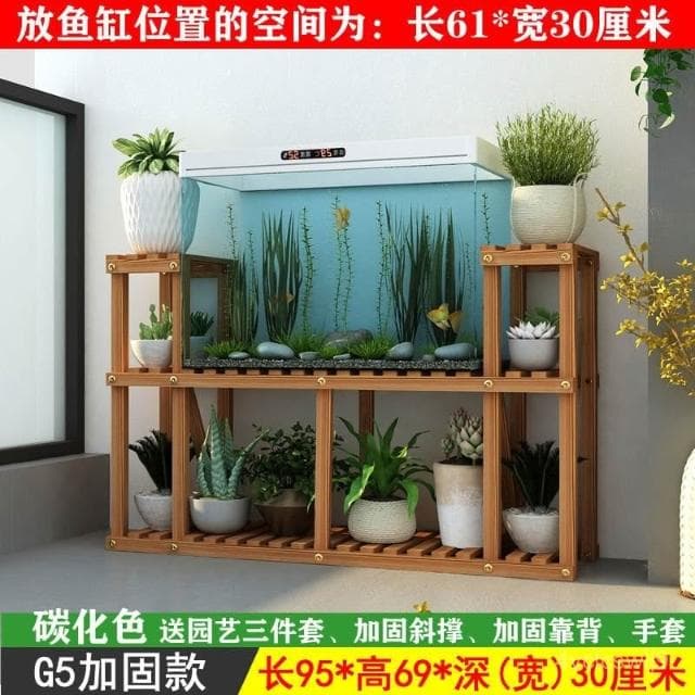 花架 金魚缸架 陽臺綠蘿盆栽架 落地式植物架 客廳花盆多肉特價花架 室內實木客廳落地置物架 花園植物架

